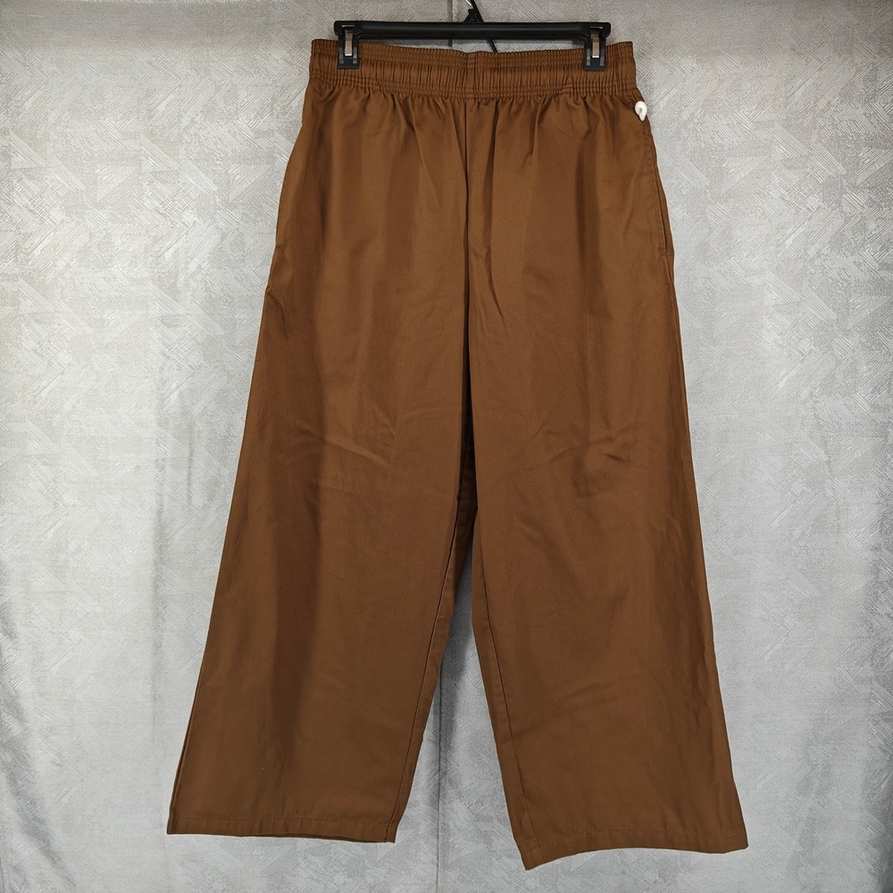 Cookman Chef Pants Unisex XL Brown Wide Leg Elastic Waist Streetwear Relaxed
